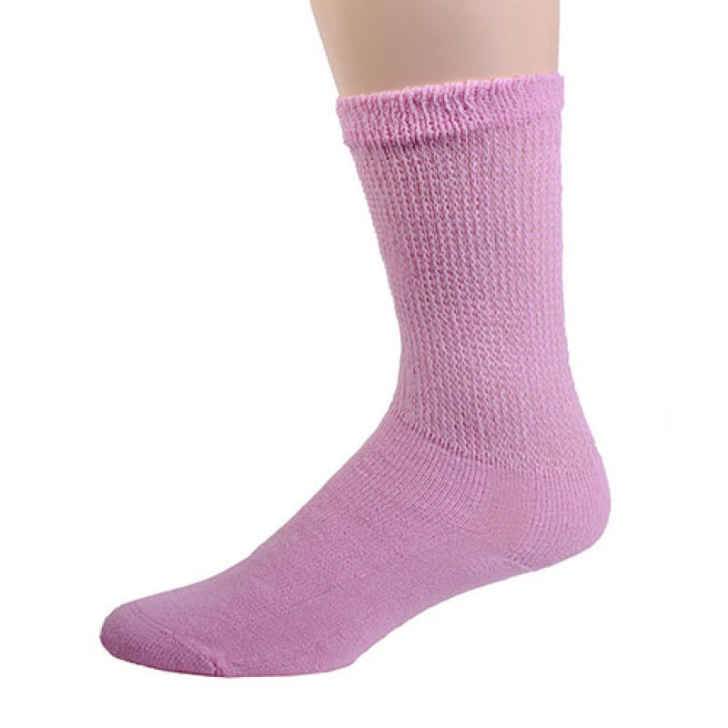 12 PAIRS OF PHYSICIANS CHOICE PINK DIABETIC CREW SOCKS 9-11 MADE IN THE USA