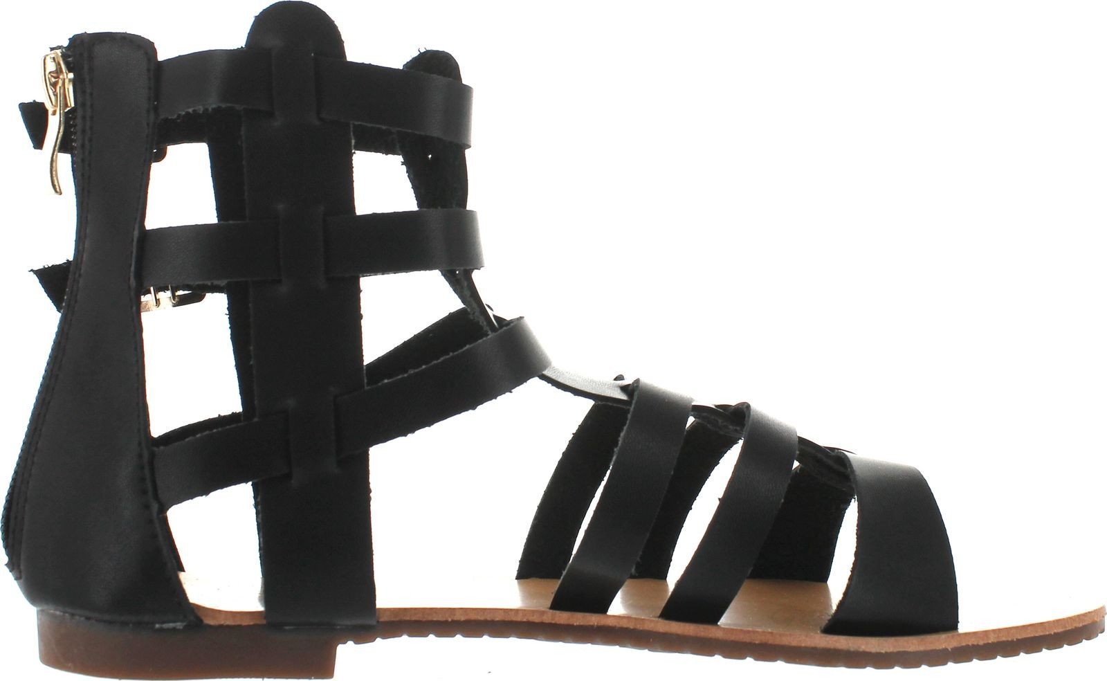 De Blossom Xara-4 Vegan Leather Casual High Strappy Gladiator Flat Sandal Silver