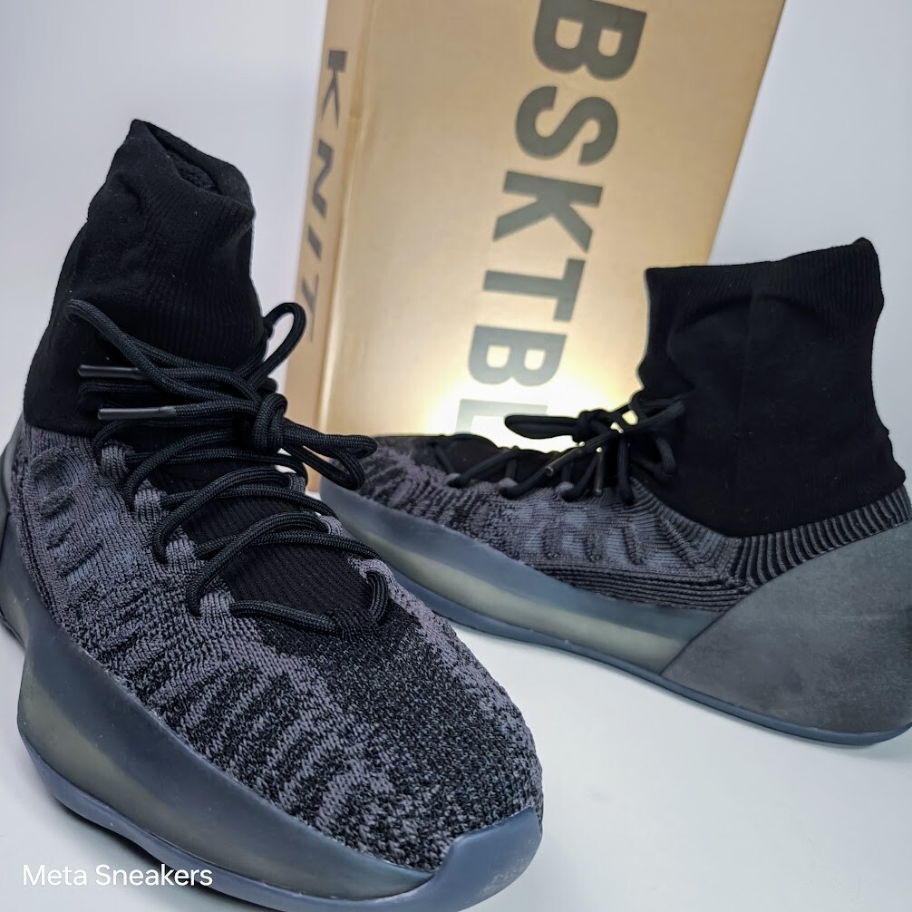 Adidas US 12 Men’s Slate Onyx Black Grey Boost Yeezy BSKTBL Knit HQ6762 New