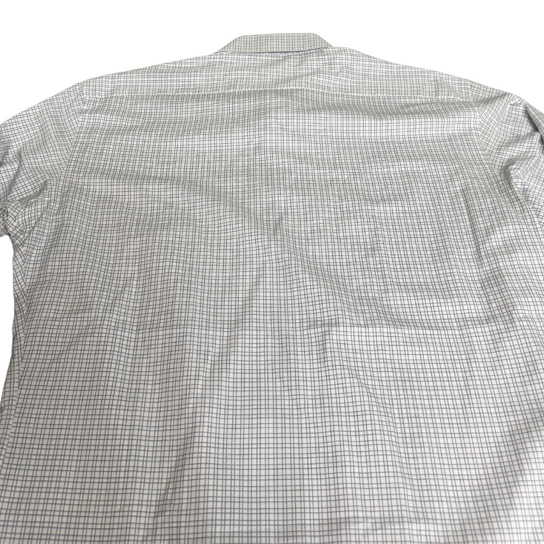 Brioni Dress Shirt Men’s 16.5 White Blue Check Luxury Cotton