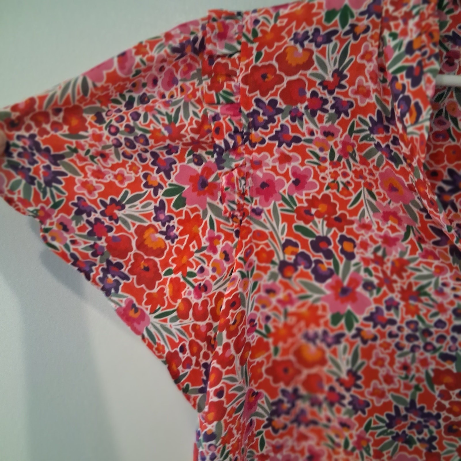 Hale Bob Los Angeles Maritza blouse top womens XL floral silk button up