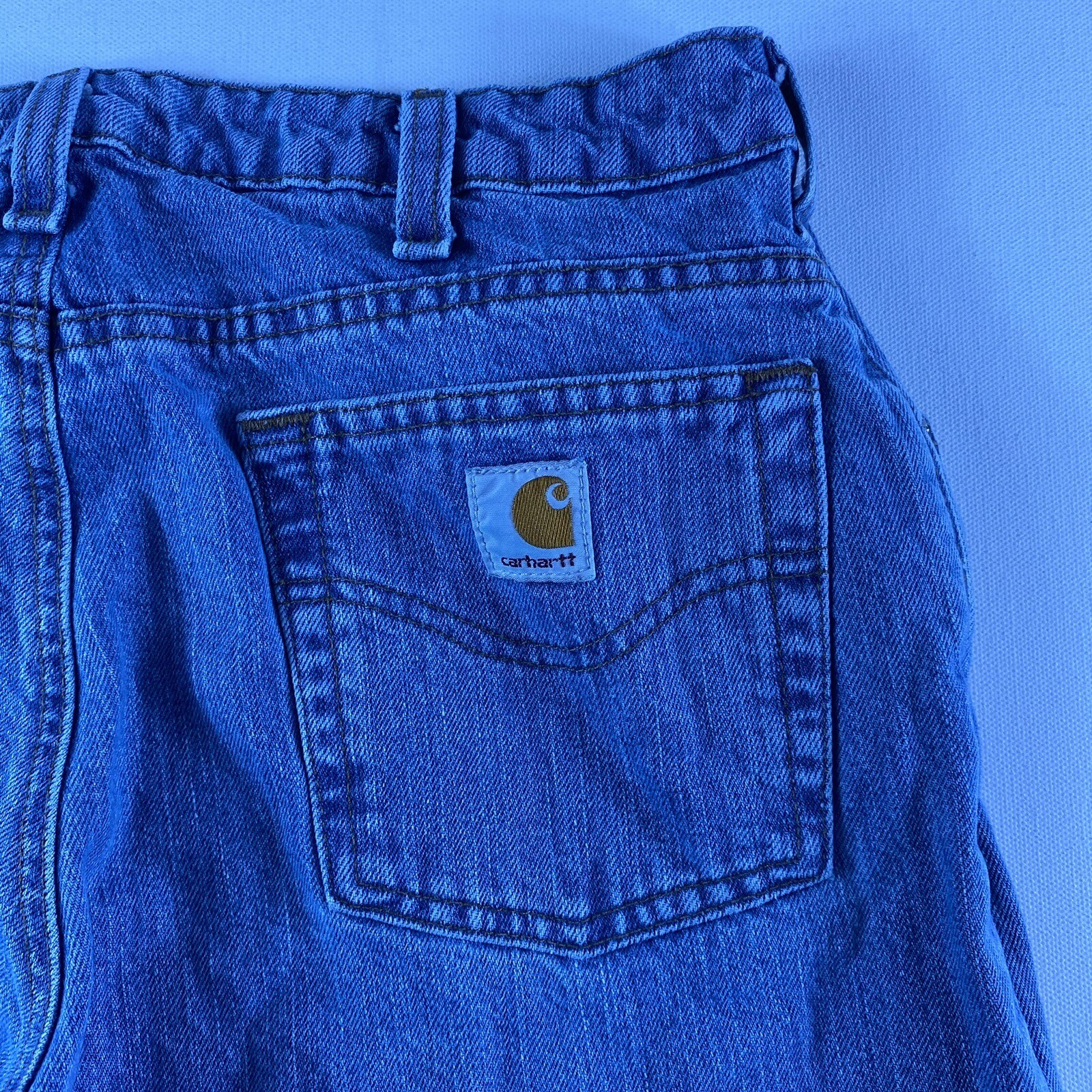 Carhartt Jeans Womens 10×24 WB160 AIO Blue Denim Cotton Workwear Ladies READ