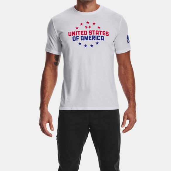 Under Armour Men’s UA Freedom United State Of America T-Shirt. White. NWT