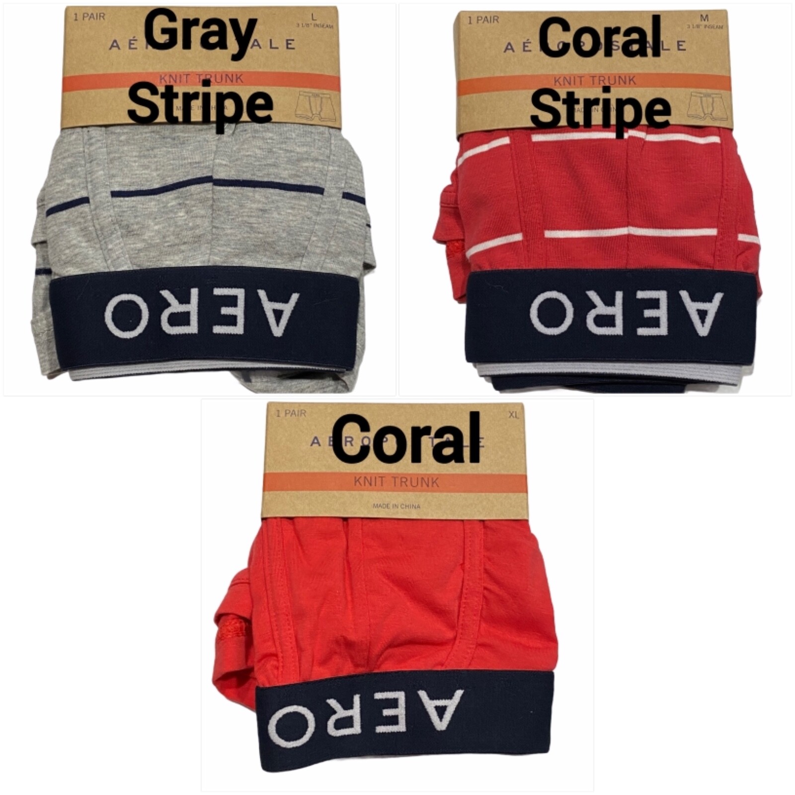 NWT AEROPOSTALE Knit Trunk Underwear Sz S-M-L-XL Assorted Colors