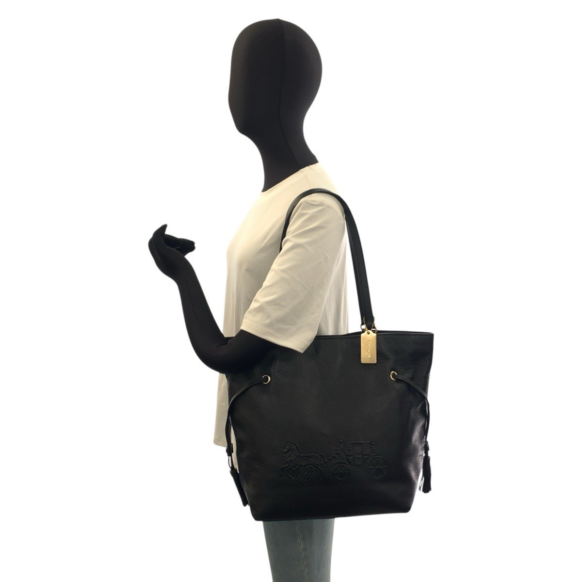 COACH Andy H2279-CA200 Tote Bag Shoulder Bag Black Gold Hardware leather