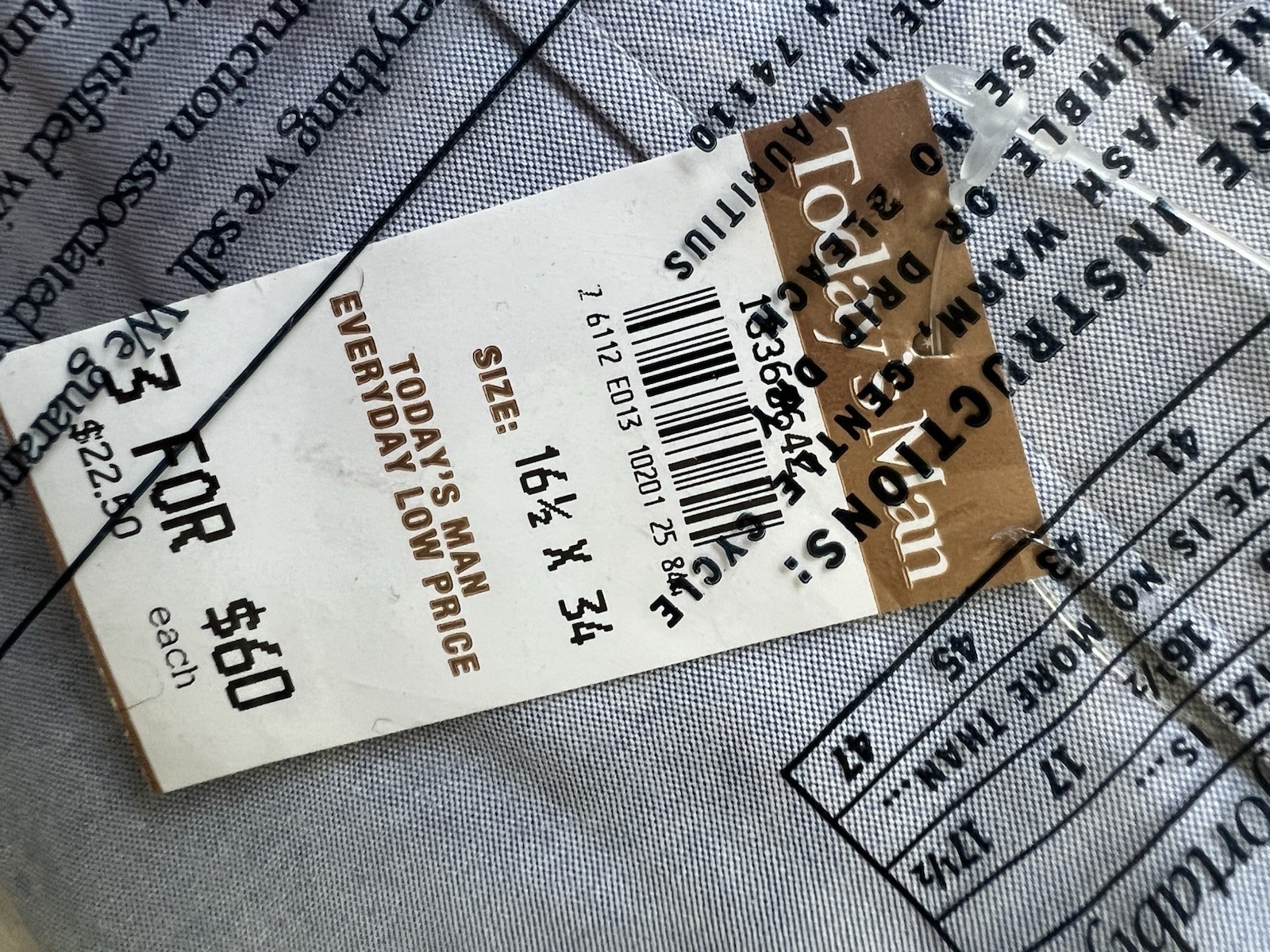 Blue Stafford Performance Super Shirt Men’s 16 1/2 34/35 Blue Regular Fit