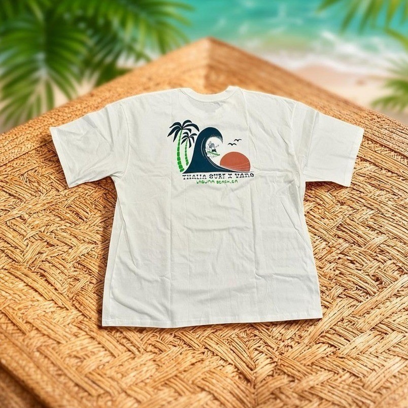 Vans x Thalia Surf Laguna Beach Graphic T-Shirt Mens XL Loose Fit Off-White NWT