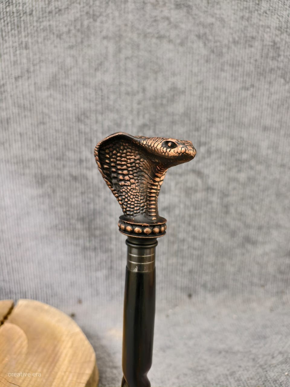 Antique Handmade Snake Head Handle Victorian Wooden Walking Stick Cane Gift