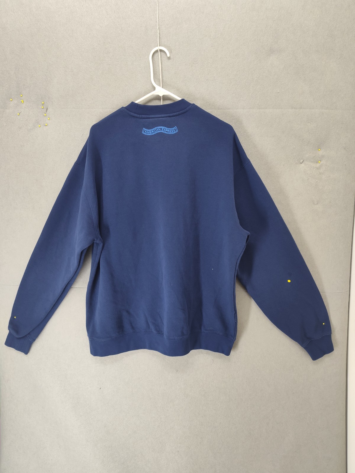 Metalwood Men Sweatshrit Medium Blue Graphic Print Long Sleeve Regular Pullover