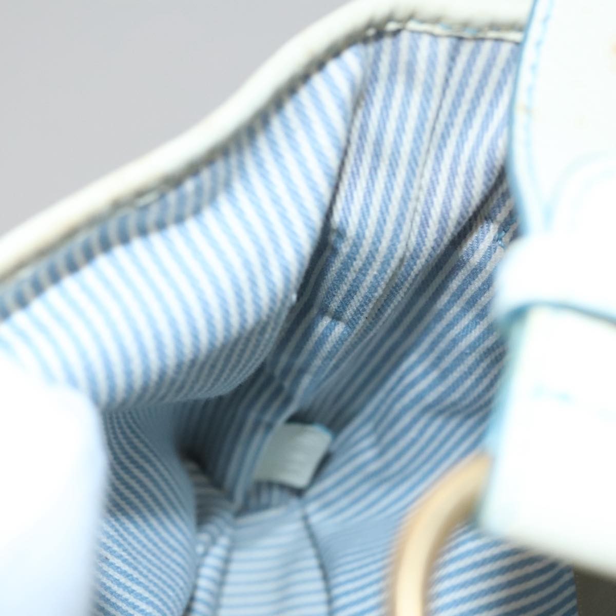 CELINE C Macadam Canvas Shoulder Bag Light Blue Auth yk17148