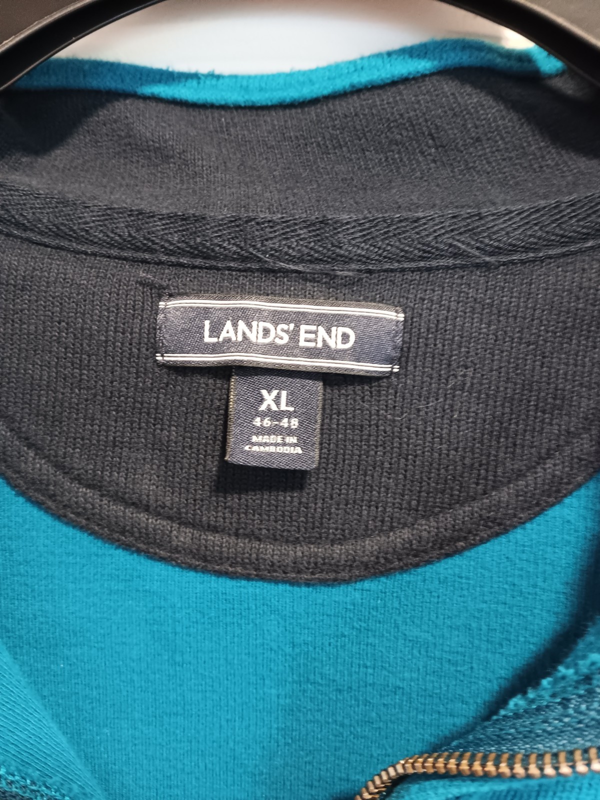 Men’s Lands’ End Blue XL 1/4 Zip Pullover Sweater 100% Baumwolle/Cotton