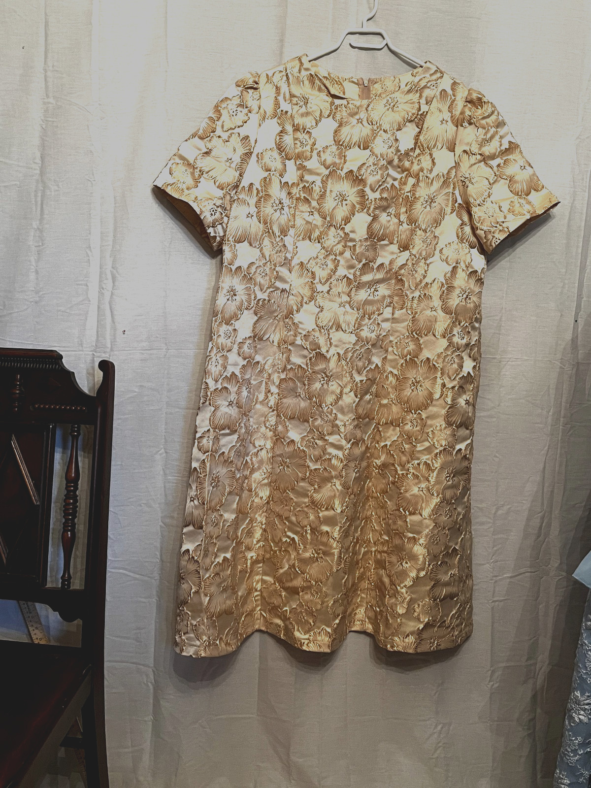 SHEIN Elegant Gold Color Long Dress MOTHER OF THE BRIDE Size 4XL