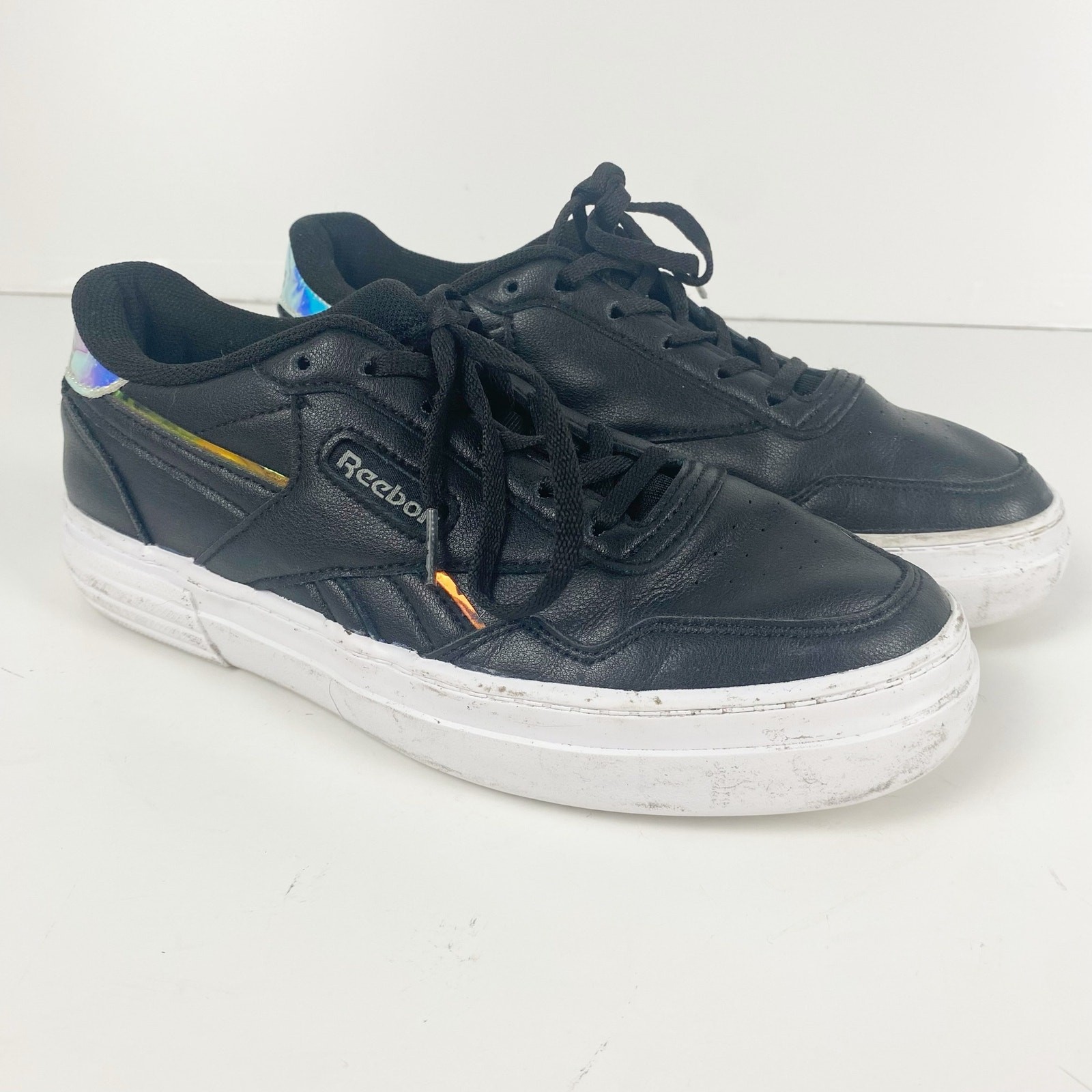Reebok Classic Club C 85 Black Iridescent Sneakers Women’s Size 6