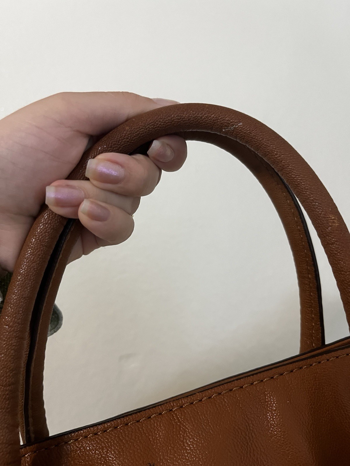 Michael Kors Brown Pebbled Satchel Top Handle Chain Padlock Snap Gold Hardware
