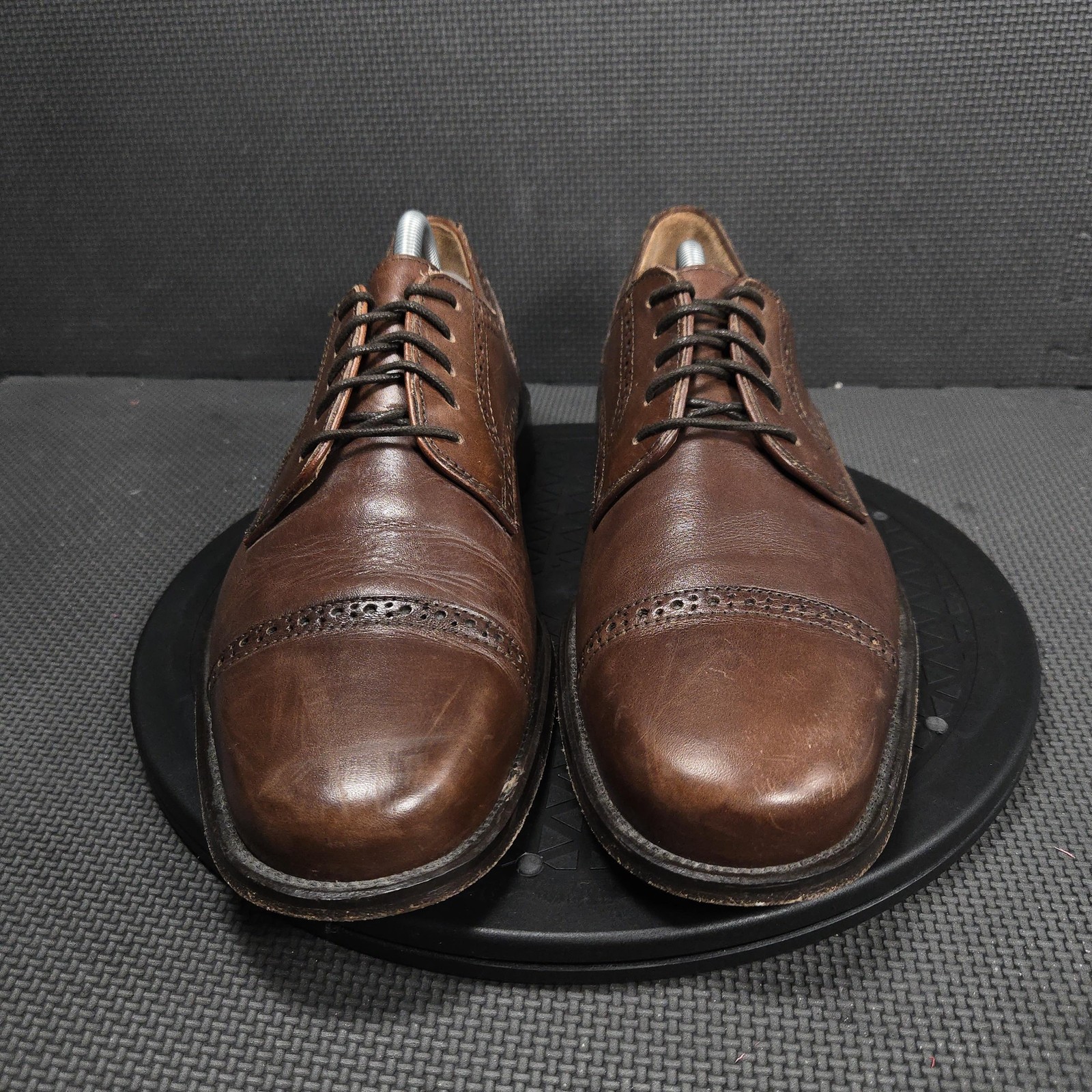 Bostonian Shoes Mens Size 10 Brown Leather Cap Toe Derby Dress Made In Italy