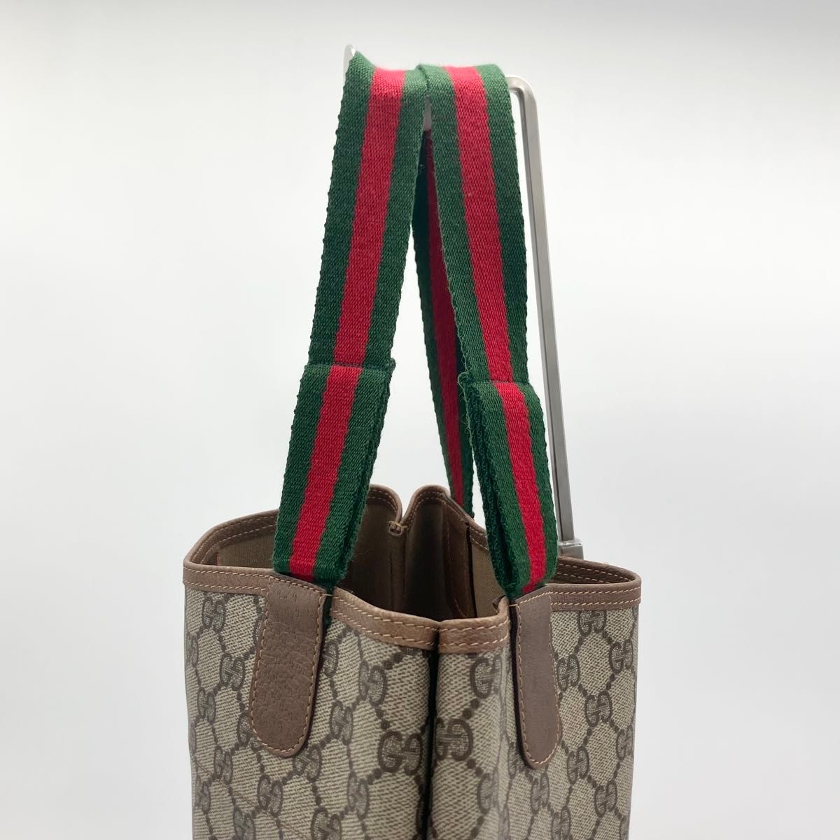 Gucci GG Supreme Sherry Line Tote Bag Interlocking Beige