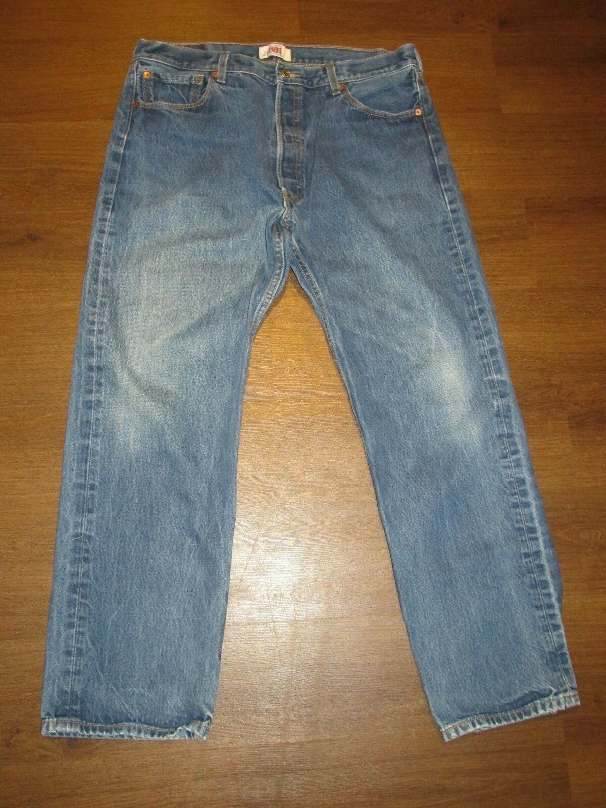 Levis 501 Button Fly Perfect Faded Denim Jeans Pant Men’s 38 x 33 (TD5-18)