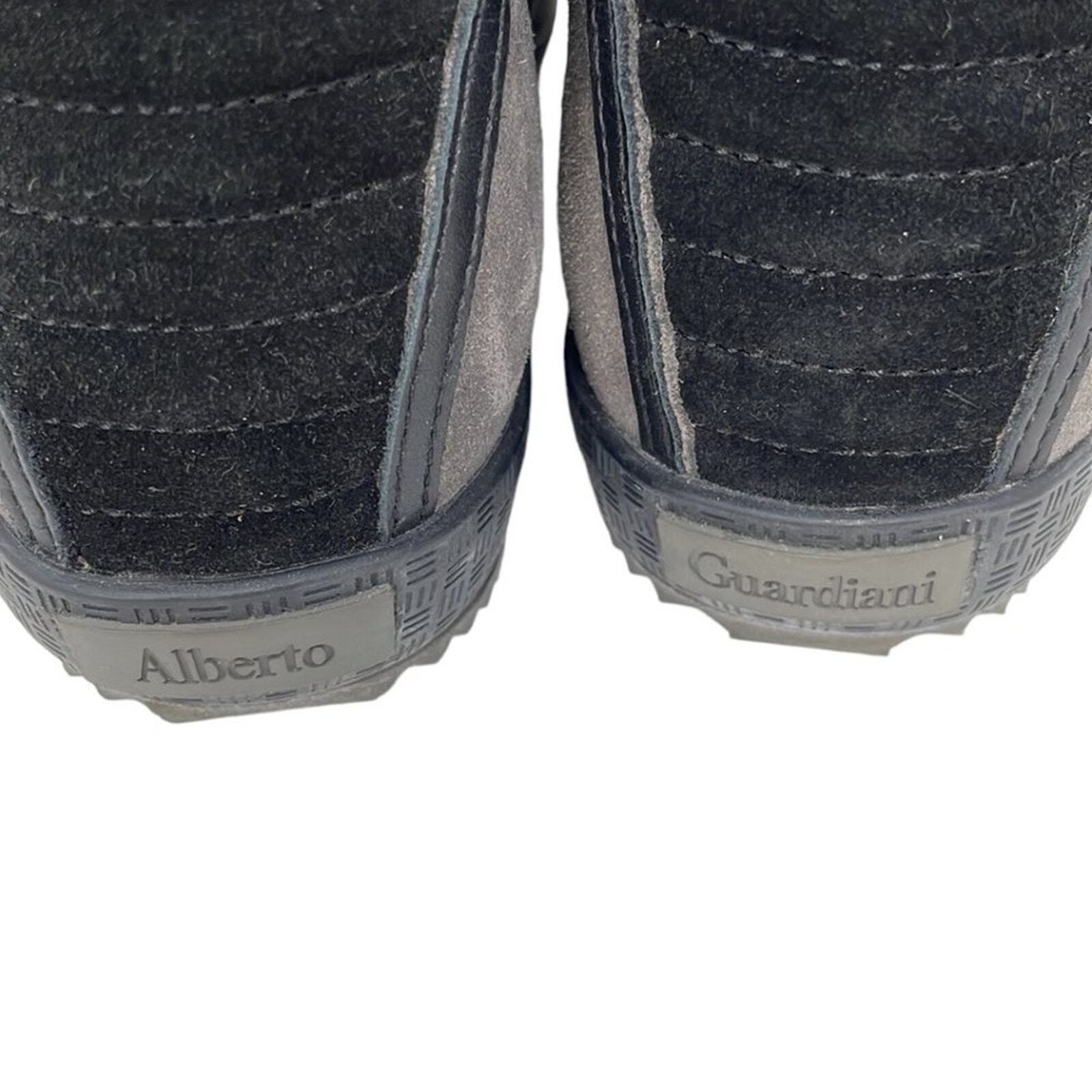 Alberto Guardiani Sneakers Shoes Gray Black Suede Leather Size 37