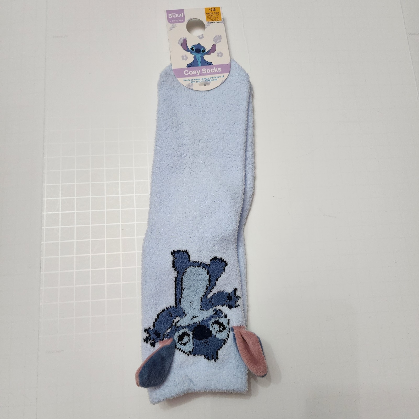 Primark Stitch Blue Cozy Socks Alien Ears Soft Warm Disney US 6-10