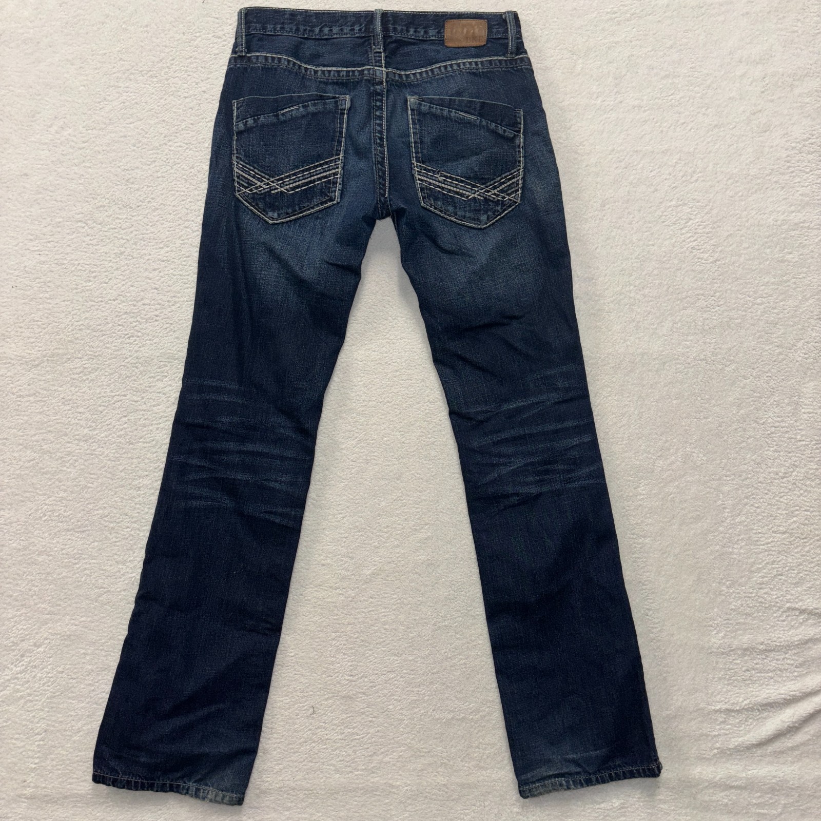 BKE Jeans Mens 31L (32×33) Aiden Dark Wash Denim Western Stitch Nice Fading