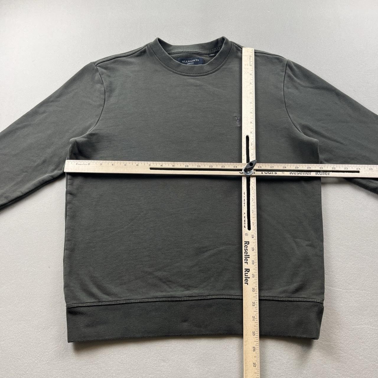 AllSaints Sweatshirt Mens Medium Olive Green Raven Crewneck Terry Ramskull Logo