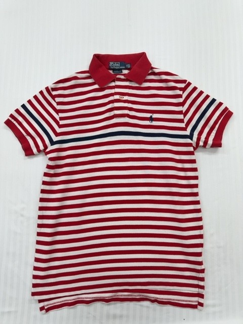 Polo Ralph Lauren Boys Red/White/Blue Striped Polo Shirt Size YOUTH