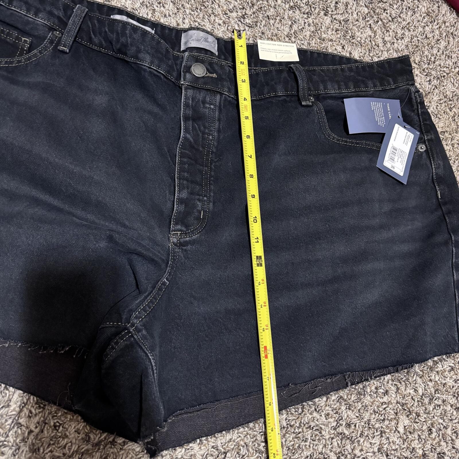 Lot of 2 NWT Universal Thread Plus Size 26 Jean Shorts Denim Black Blue 26W
