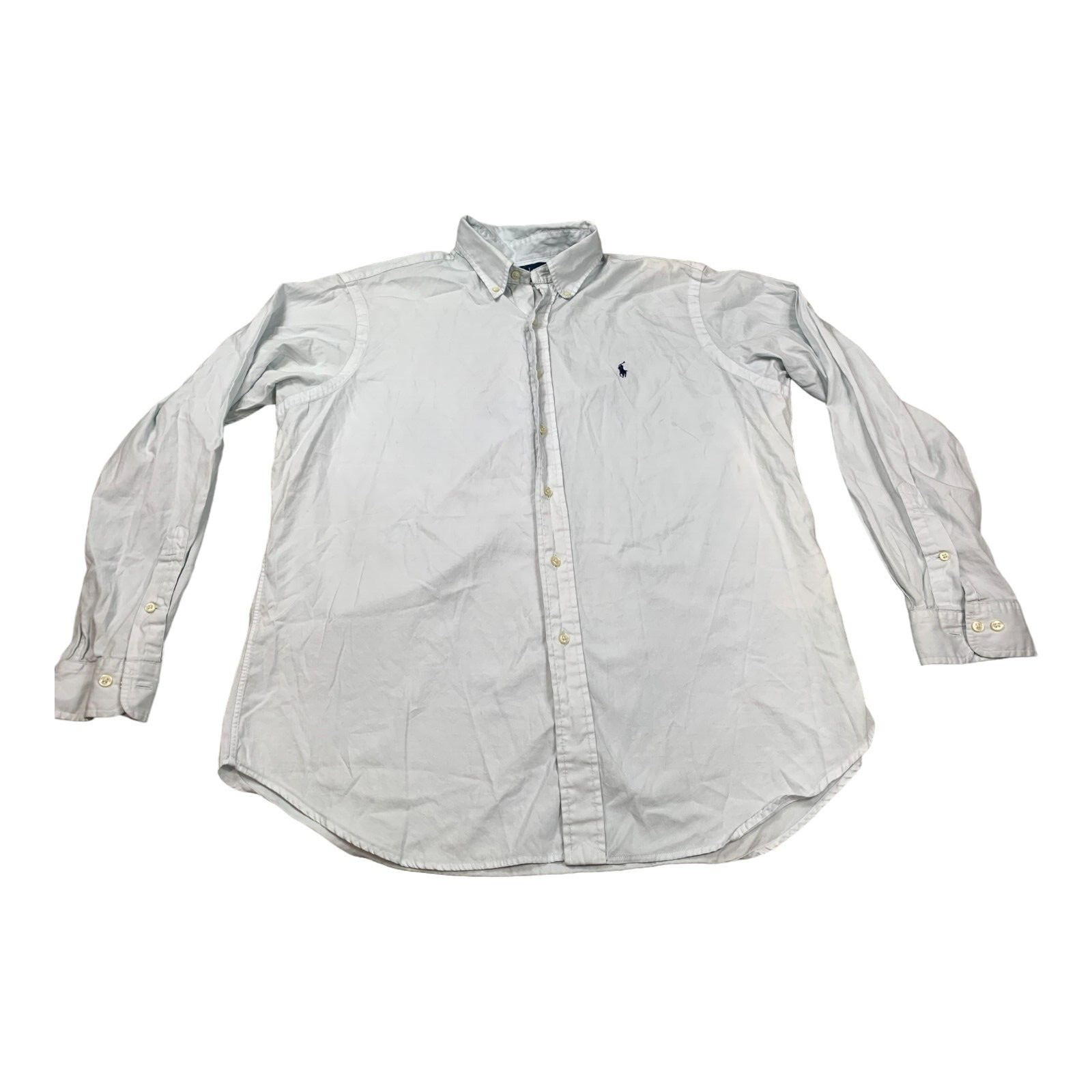 Ralph Lauren Dress Shirt Men 16.5(34-35) Gray Pony Logo Embroidered Classic Fit