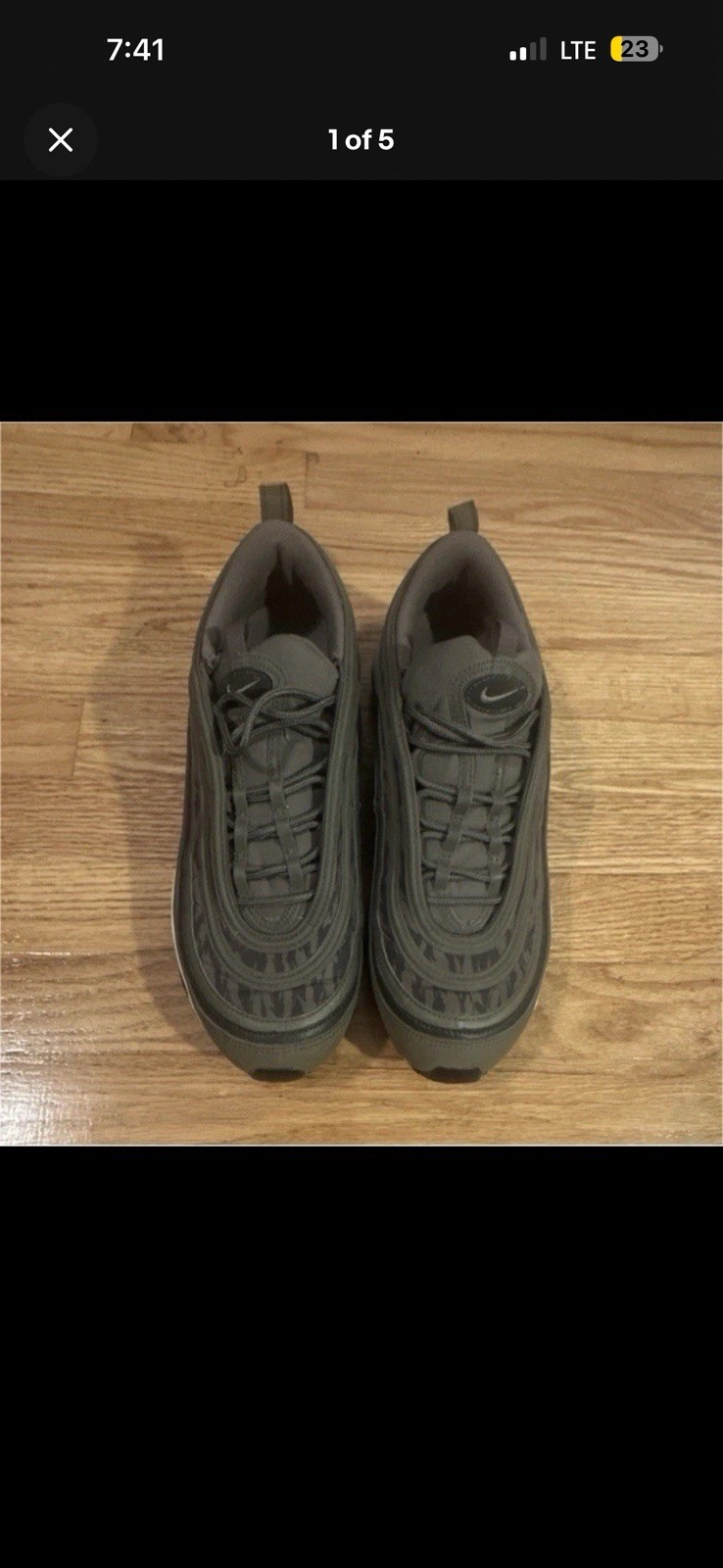 Nike Air Max 97 Low Top Men’s Lace-Up Sneakers Green/White/Black Solid