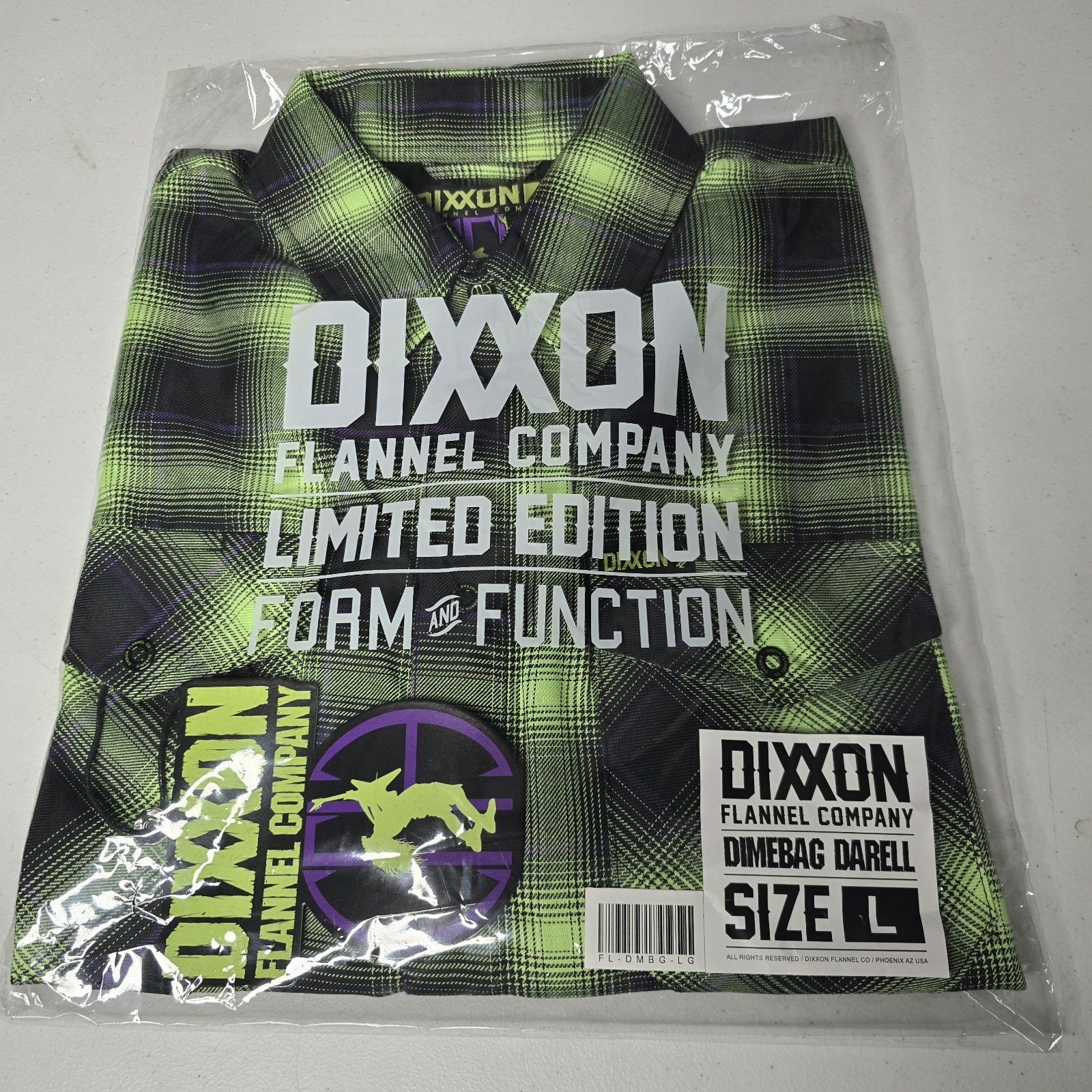 DIXXON FLANNEL x DIMEBAG DARRELL Flannel Shirt Collab – Men’s Large