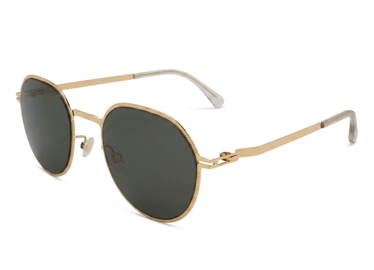 Mykita Talvi Sunglasses Glossy Gold 013 47-22mm Round Authentic