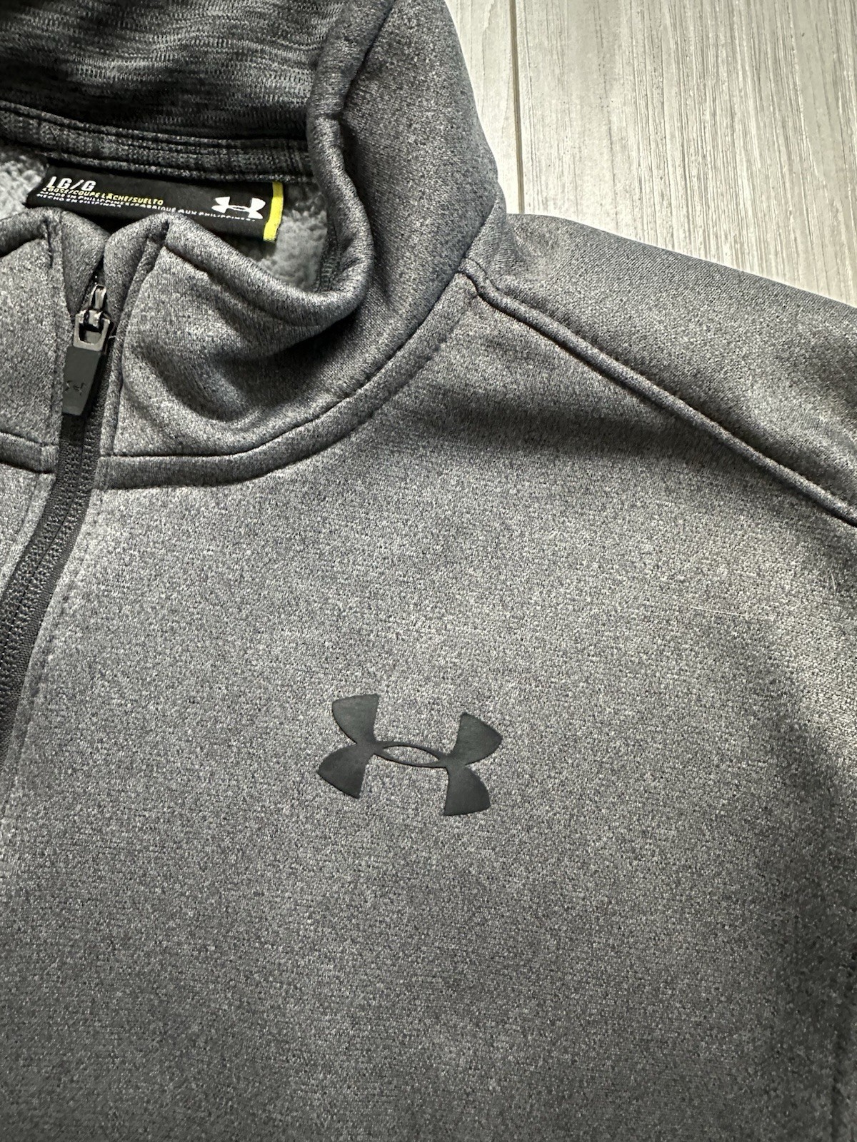 Under Armour Storm1 Men’s Track Jacket L Loose Gray Fleece Full Zip Pockets