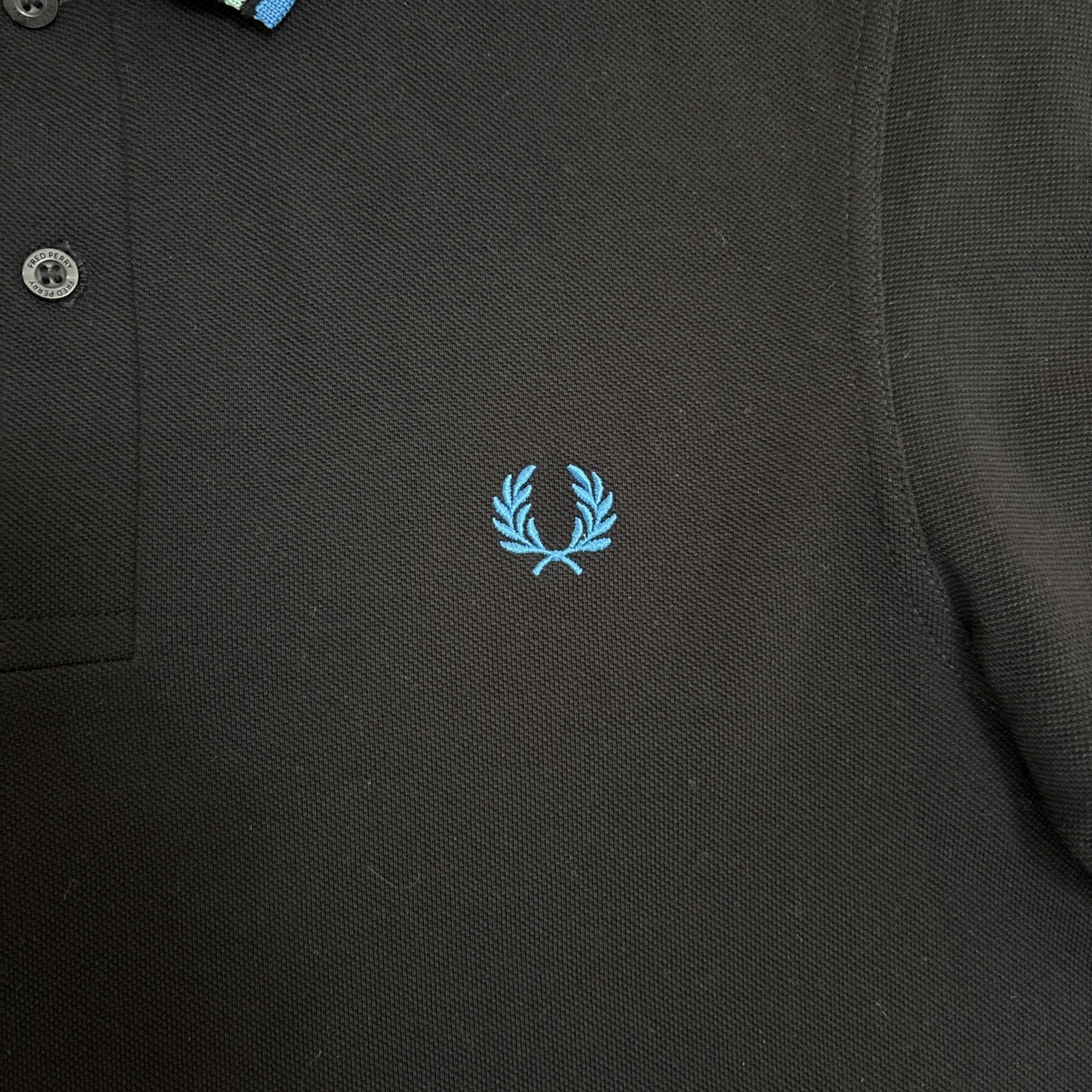 Fred Perry Twin Tipped Polo Shirt Mens Medium Black Blue M3600 Mod 60s Ska BNWT