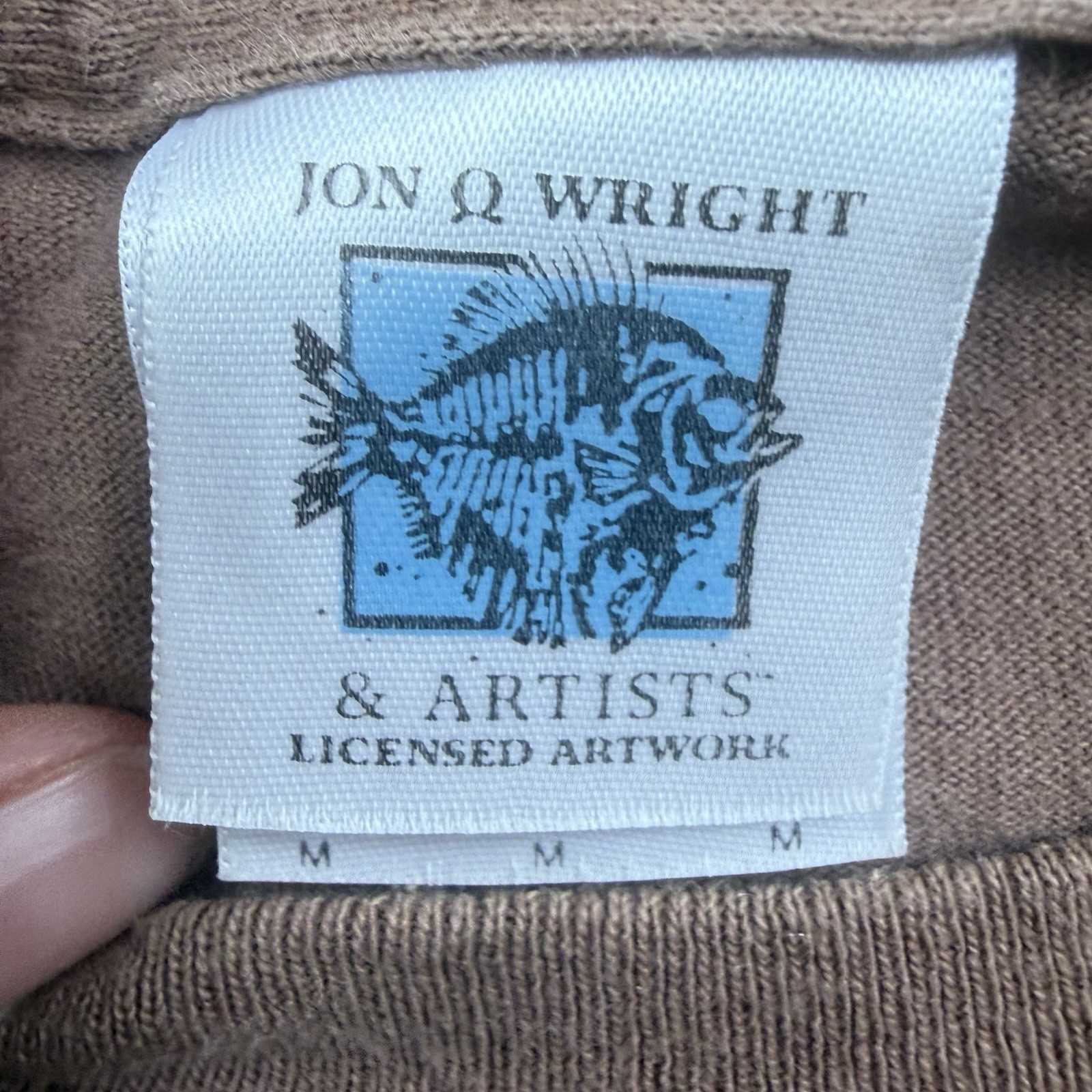Jon Q Wright Artists Buffalo Bison Graphic T-Shirt Brown Native Art Size M