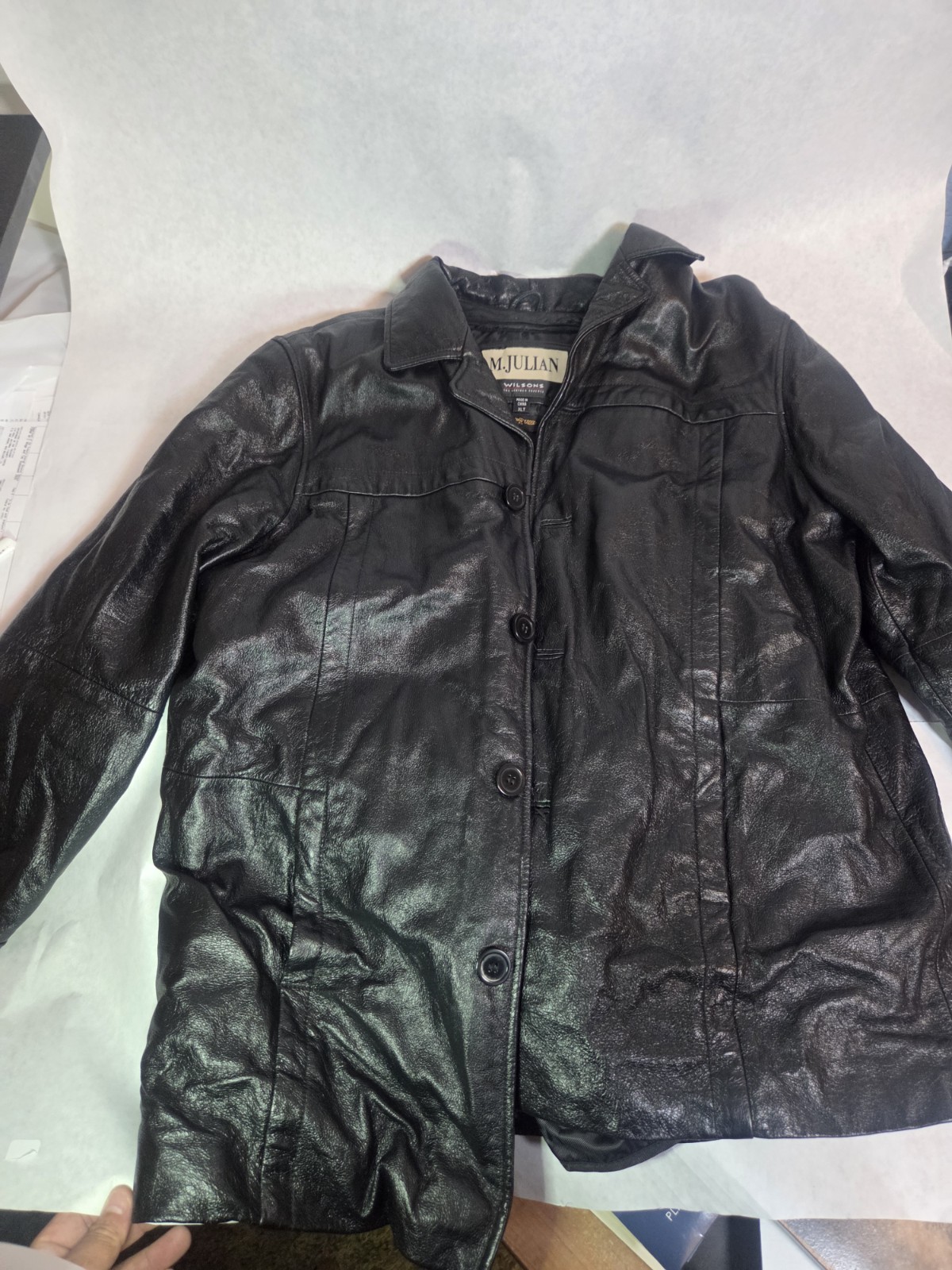 Wilsons Leather M. Julian Jacket Mens Tall XLT Black Full Button