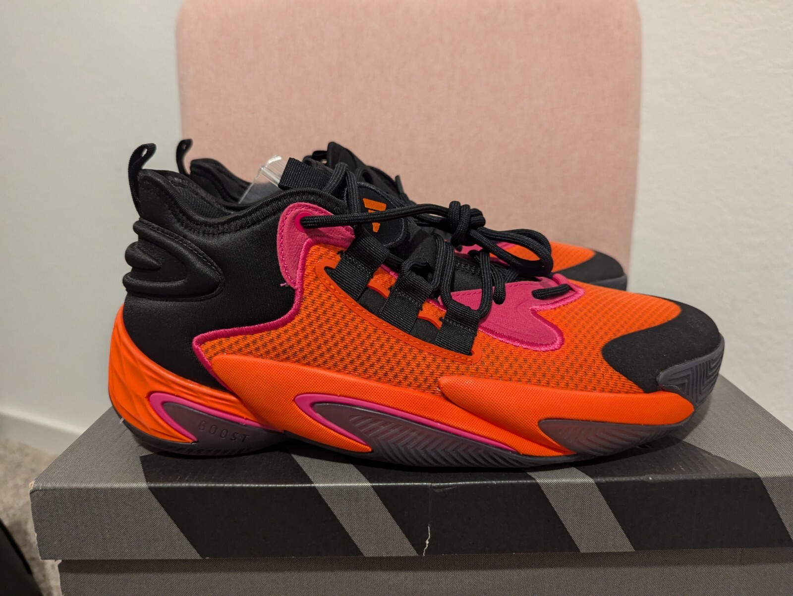 adidas BYW Select Low Black Impact Orange Men’s Size 9.5 New Boost You Wear