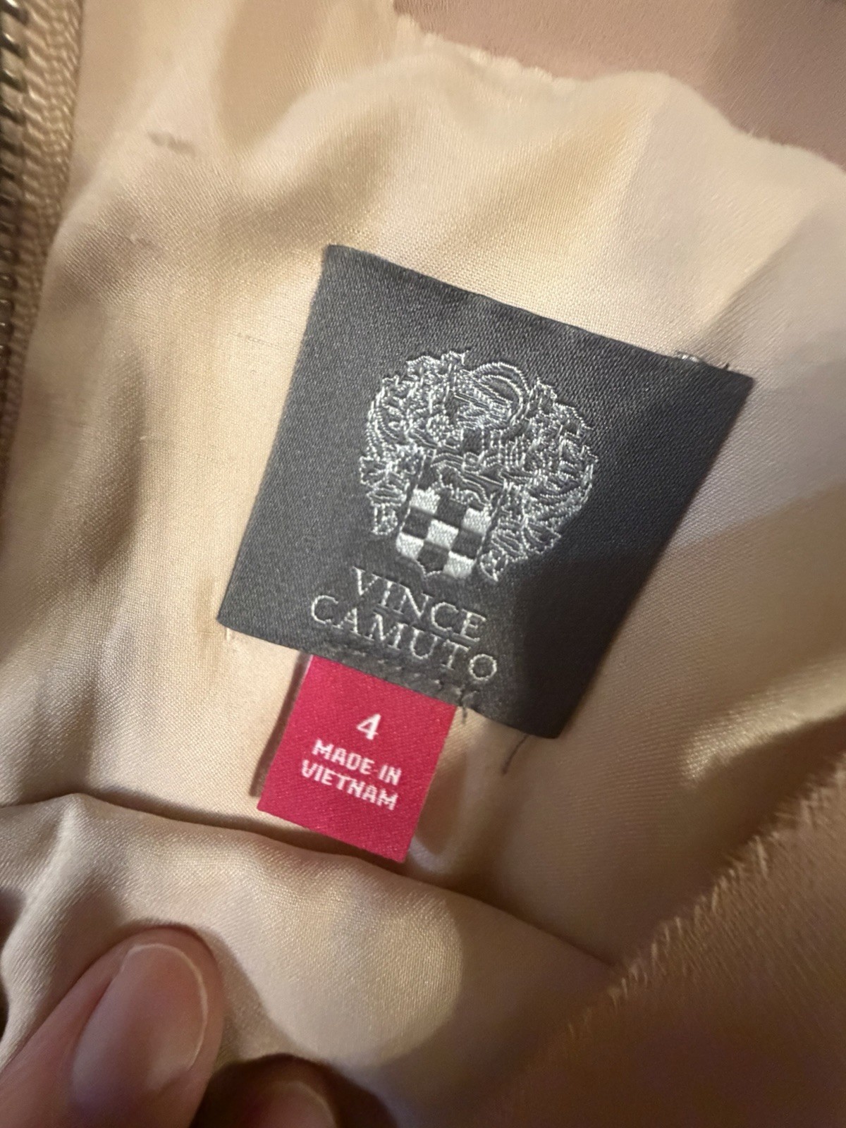 Vince Camuto Sequin Chevron Cocktail Party Dress Size 4 Rose Gold Blush Mini