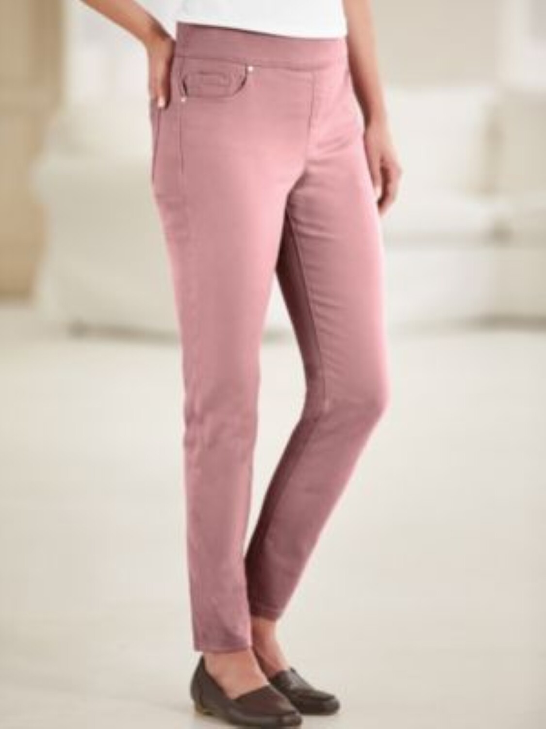 Gloria Vanderbilt Women’s Avery Slim Leg Ultra Flex Jeans Mauve Haze Plus Sizes