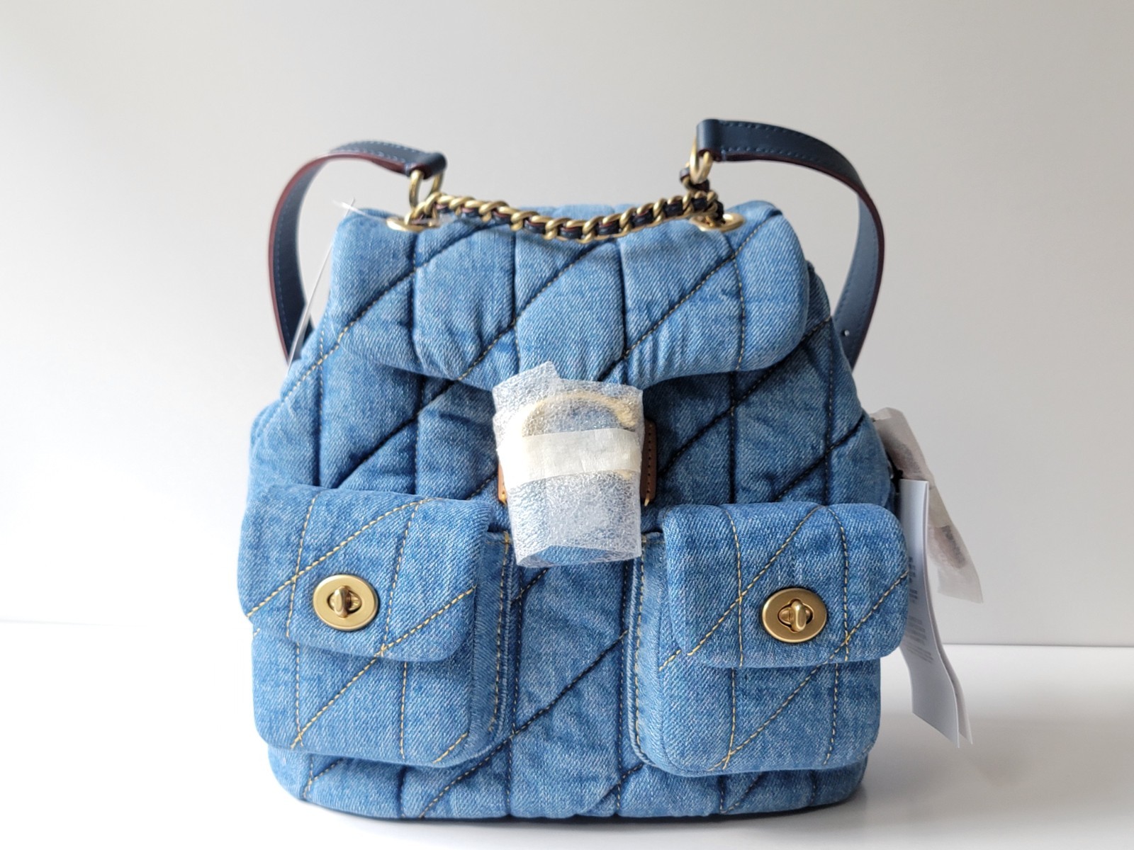 COACH NWT CZ747 Denim Tabby Backpack Quilting INDIGO Color Crossbody Handbag