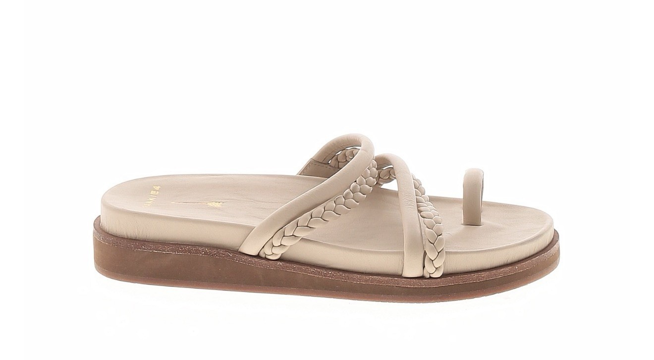Frankie 4 Size 7 Willow Sandal Beige Cream Leather Designer Strappy Ecru Braid