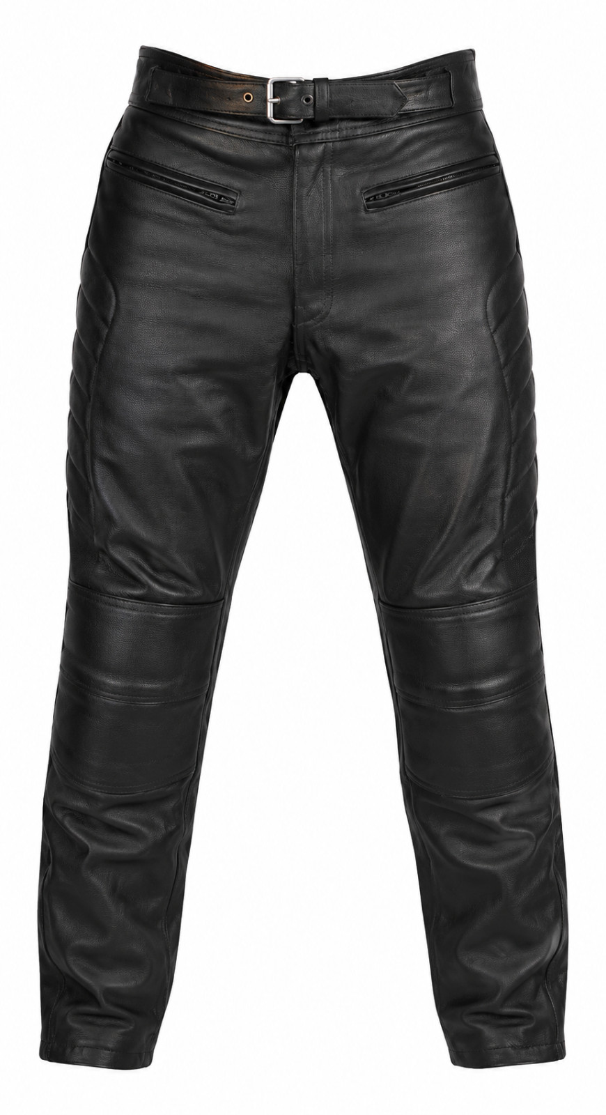 Mens CE Armoured Motorcycle Black Biker Leather Trousers Motorbike Jeans Pants