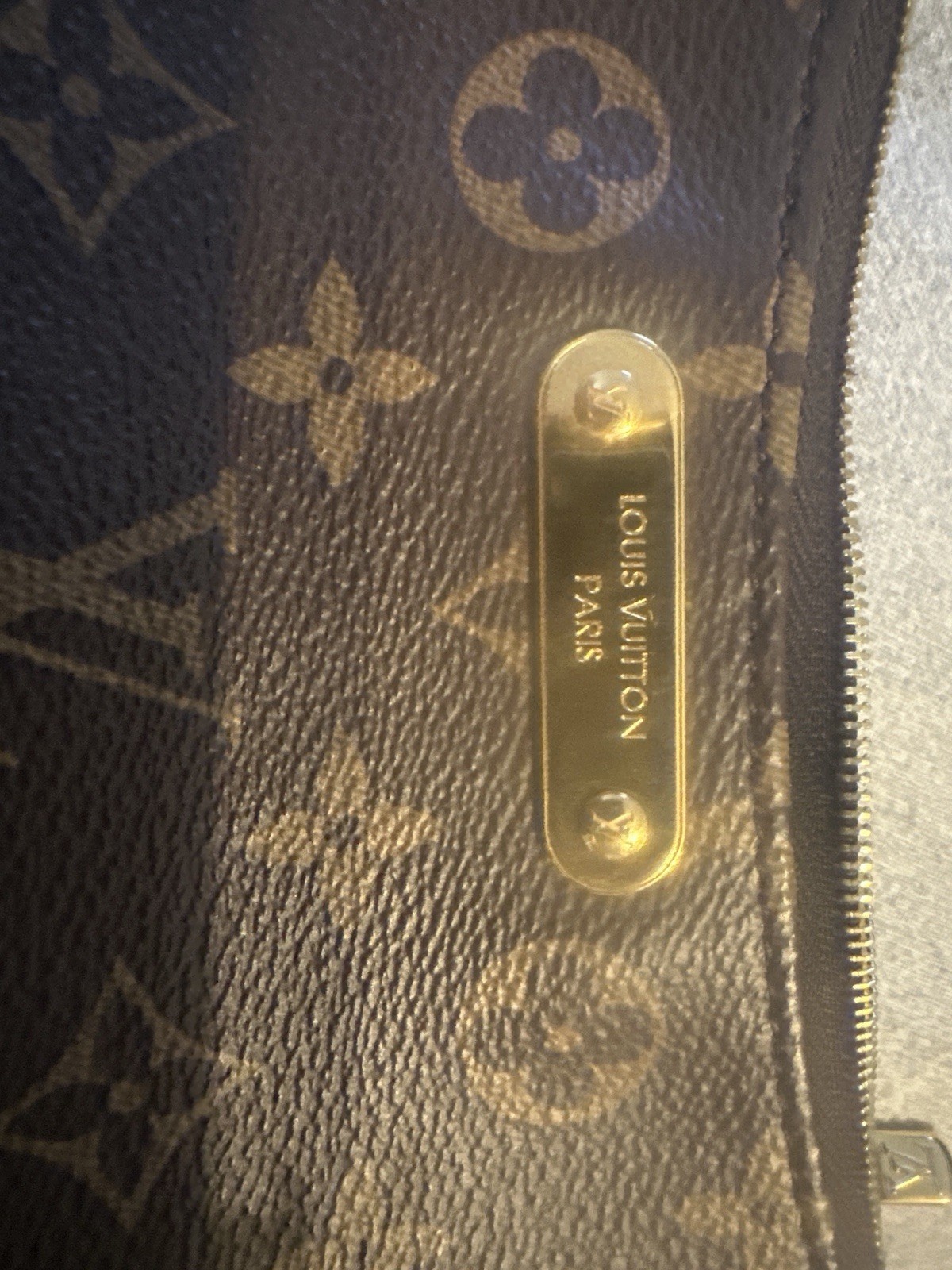 Louis Vuitton Monogram Brown Crossbody Bag Zip Chain Adjustable Strap + Dust Bag