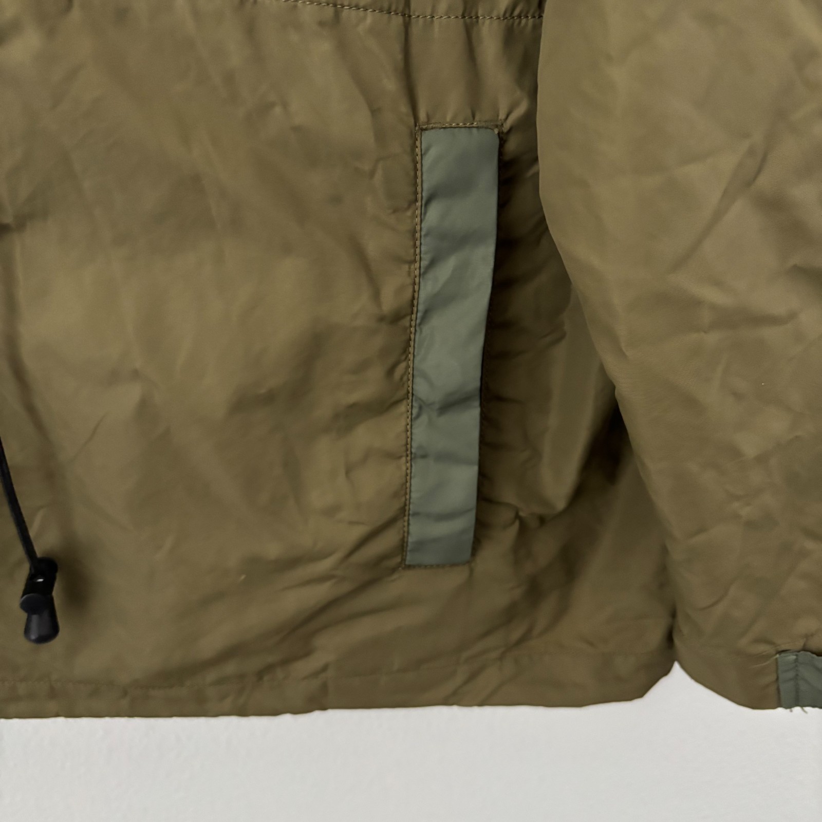 Alpha Industries Anorak Jacket Men’s Large Green Pullover Hooded Windbreaker