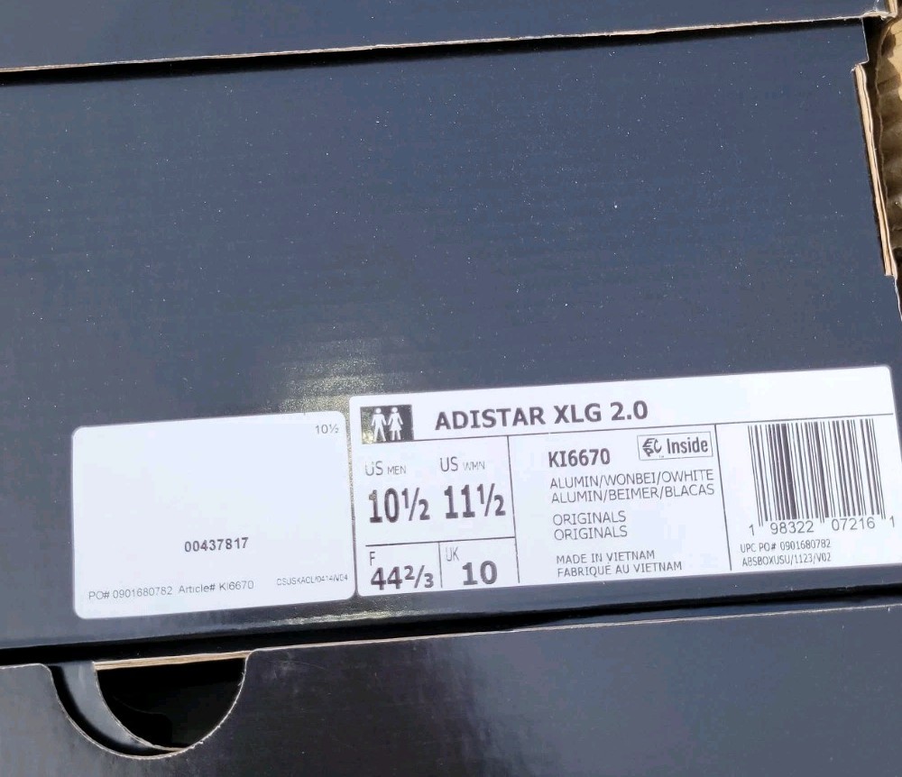 Adidas adistar XLG 2.0 Kl6670 Sz 10.5 (Gray) Aluminium/Wonder Beige/Off White🔥