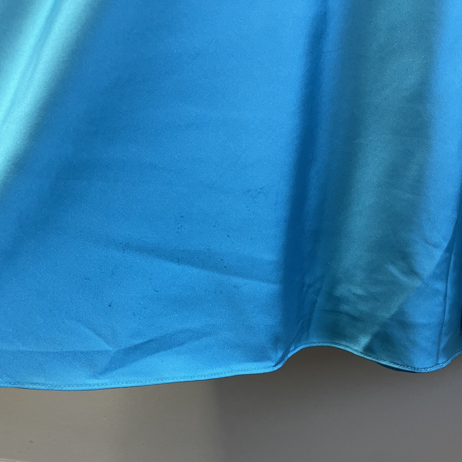 ALEXIS Lune Gown Women Large Blue Satin Sleeveless Cutout A-Line Maxi