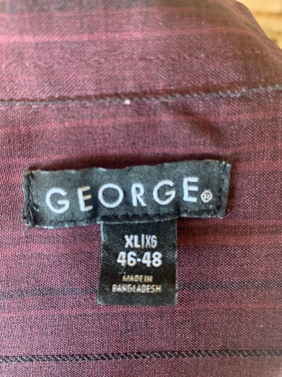 Mens George XL 46-48, Button Up Casual Shirt-look at label pic for true burgundy