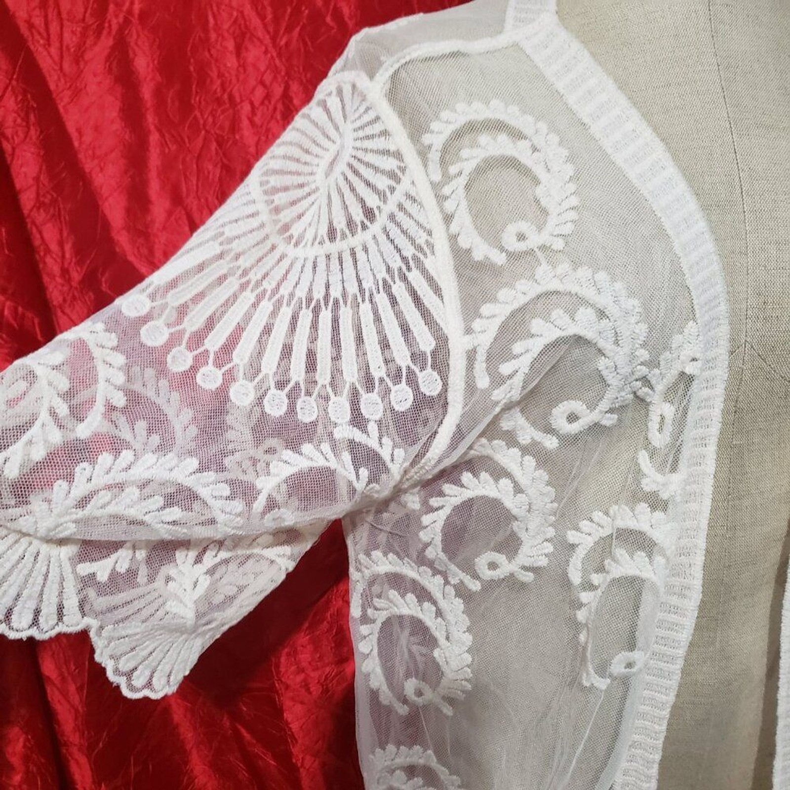 New Anthropologie Do Everything in Love Ivory Long Lace Cardigan Duster Cover Up