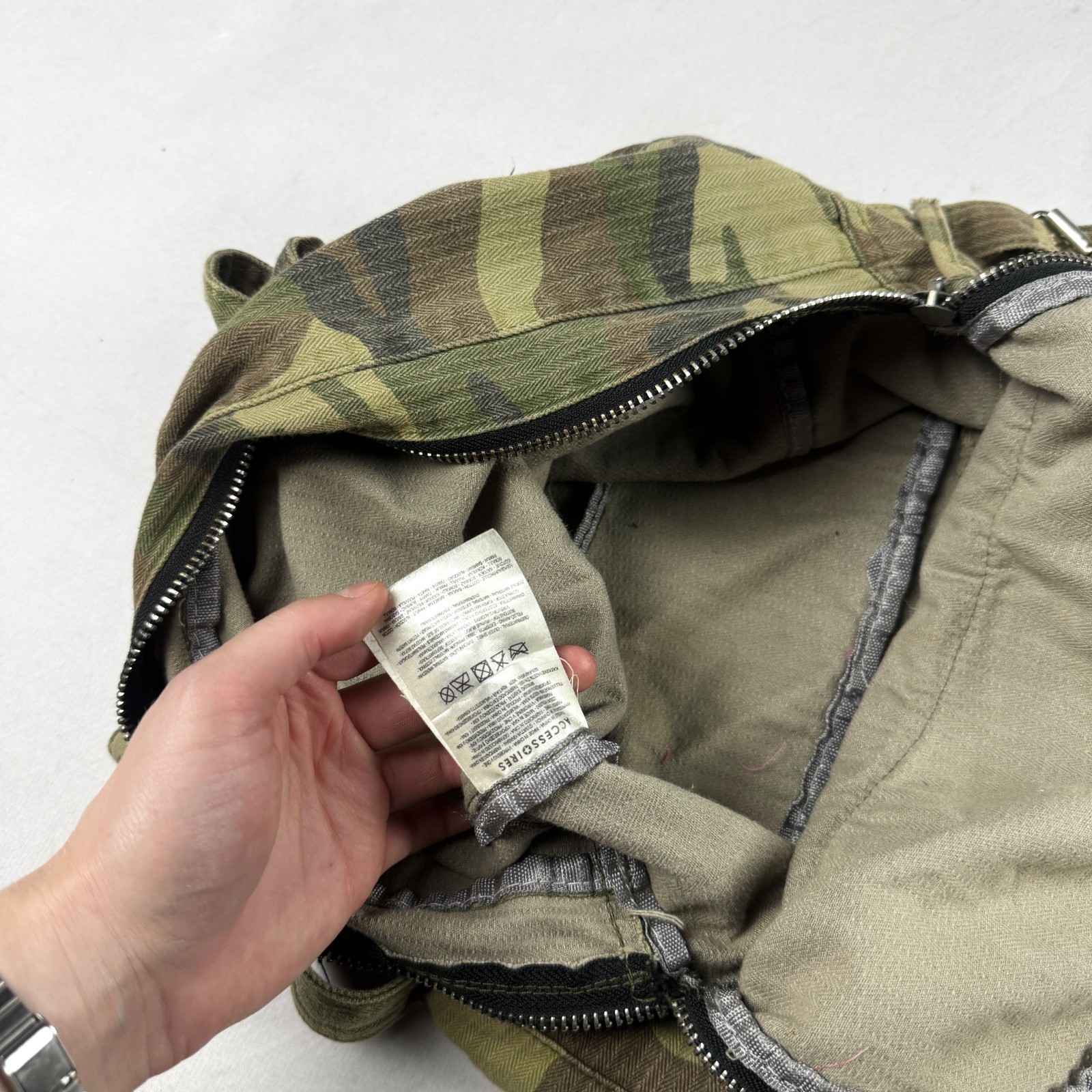 Vintage Seven Stars Camo Backpack Military Army Canvas Rucksack Y2K Streetwear