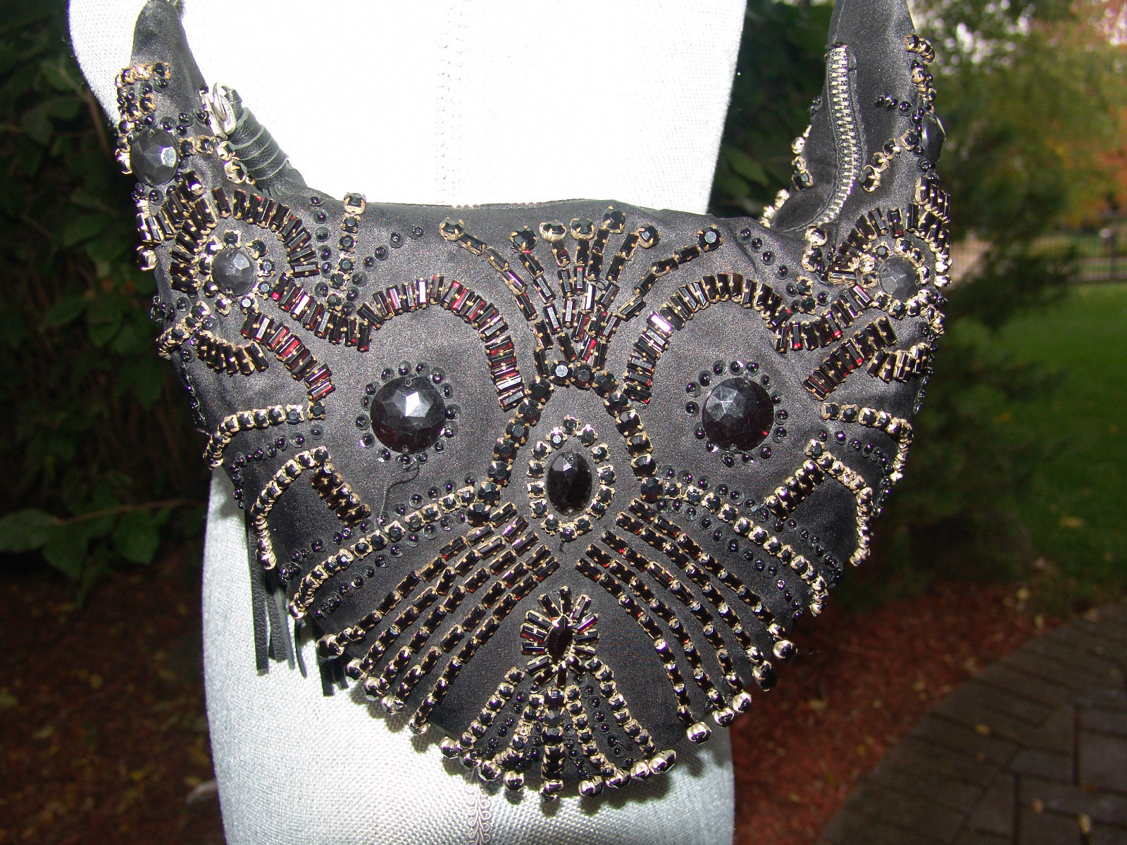 CESARE PACIOTTI SILK BEADED EVENING BAG PURSE ITALIAN WOMENS BLACK
