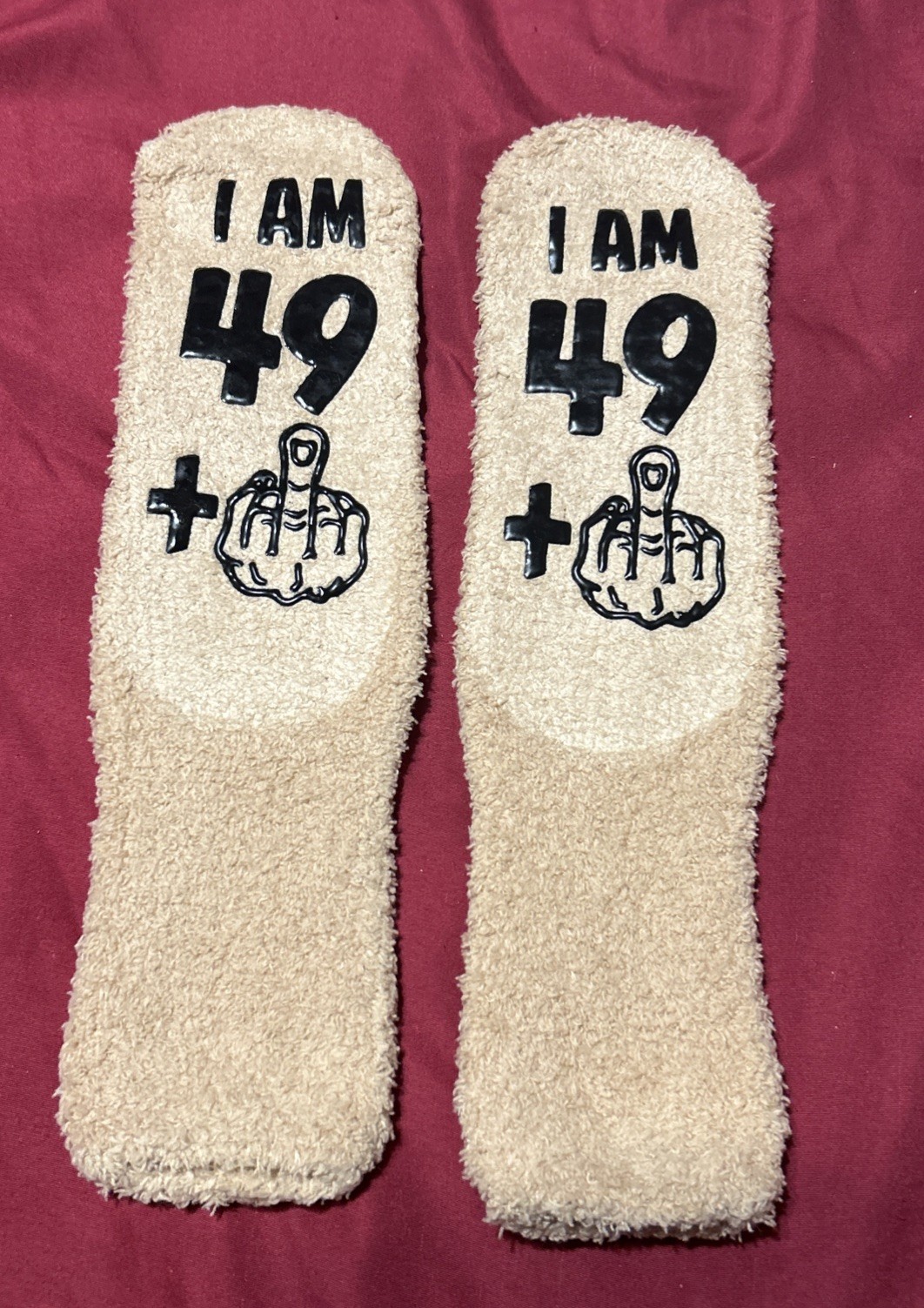 Happypop Gift Series Novelty Socks “I am 49 +(middle finger )” NIB 50th Birthday